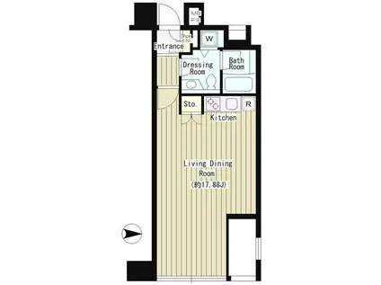 CREARE麹町(ワンルーム/6階)の間取り写真