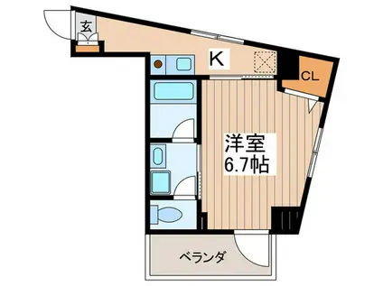 AVVIO(1K/2階)の間取り写真