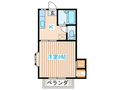 サンフローラ・パート1(1K/2階)の間取り写真