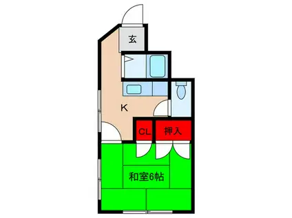 明日香ハイツ(1K/1階)の間取り写真
