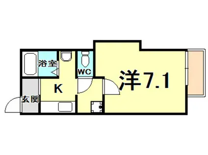 ドミール甲子園I(1K/2階)の間取り写真
