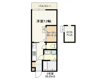 宝樹アダム(1K/3階)の間取り写真