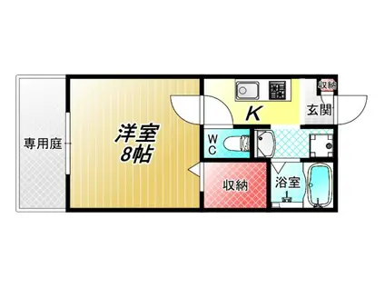 BLANC FLEUR(1K/2階)の間取り写真