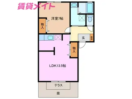 セントポーリア E(1LDK/1階)の間取り写真