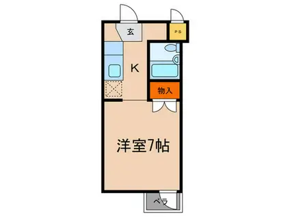 シェモアキタガワ(1K/1階)の間取り写真