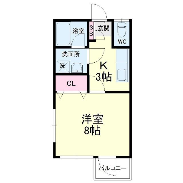 半田ビレッジ7号棟(1K/1階)の間取り写真