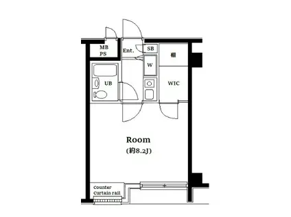 グリーンパーク亀有II(ワンルーム/1階)の間取り写真