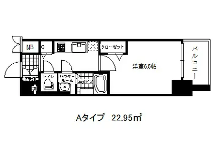 プレサンス神戸グレンツ(1K/4階)の間取り写真