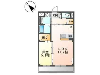コンフォルト春日西II(1LDK/2階)の間取り写真