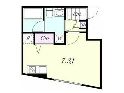 MAISON EST 高円寺(ワンルーム/3階)の間取り写真