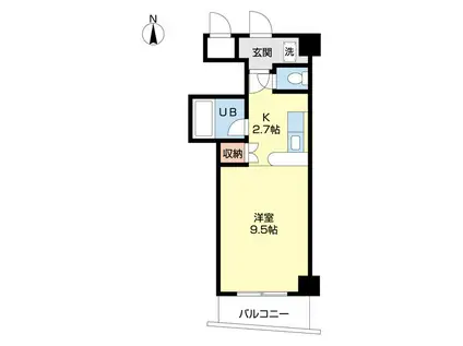 αNEXT北15条(1K/5階)の間取り写真