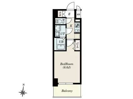 S-RESIDENCE堀田ノース II(1K/6階)の間取り写真