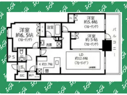 プラウドタワー名古屋栄(3LDK/17階)の間取り写真