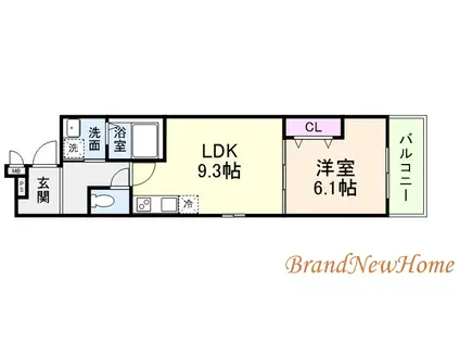 エクセル百(1LDK/3階)の間取り写真