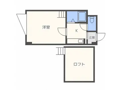アルビオンシティ南郷13(1K/2階)の間取り写真