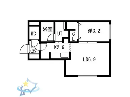 PARTENZA(1LDK/1階)の間取り写真