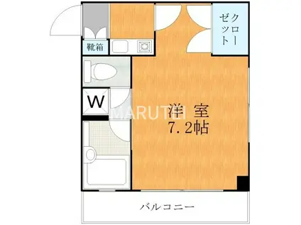 中田コーポ(1K/2階)の間取り写真