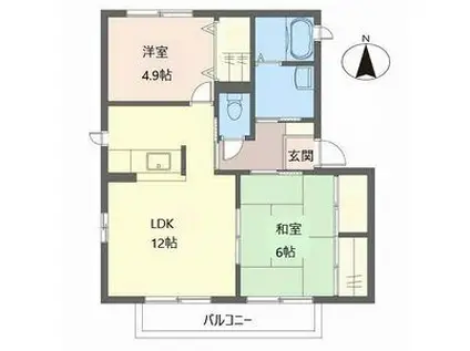 メゾン プランドールA(2LDK/1階)の間取り写真