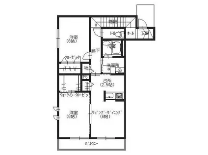 ダンデライオンII(2LDK/2階)の間取り写真