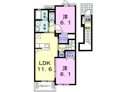 グラシオッソA(2LDK/2階)の間取り写真