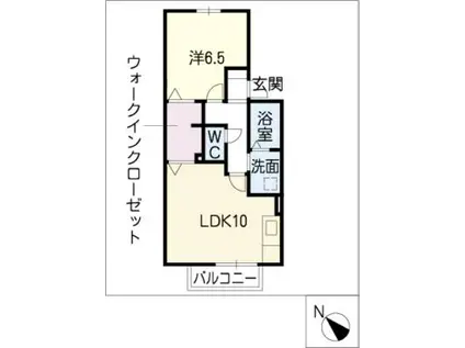 ウィルモア南島A棟(1LDK/1階)の間取り写真