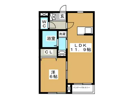 アイランドコート A(1LDK/2階)の間取り写真
