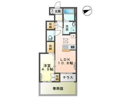 シリウスII(1LDK/1階)の間取り写真