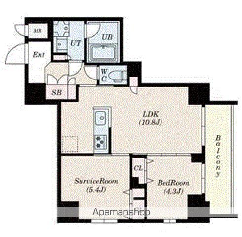 S-RESIDENCE押上EPURE(1SLDK/12階)の間取り写真