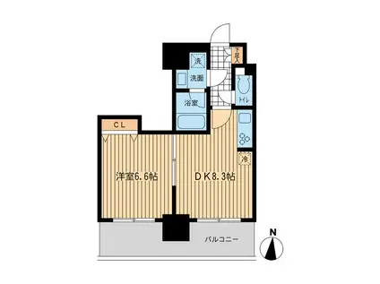 KDXレジデンス大山(1DK/12階)の間取り写真