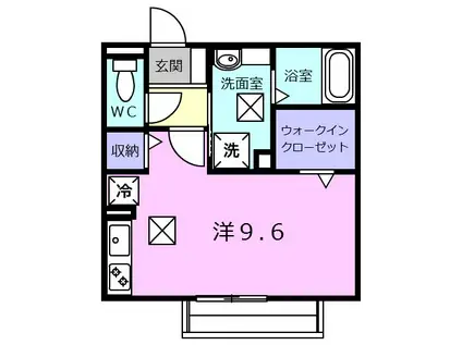 シャルマントリシティIII(ワンルーム/1階)の間取り写真