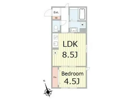 BONS AMIS NARUSE(1LDK/1階)の間取り写真