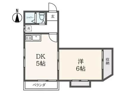 KMコーポ(1DK/1階)の間取り写真