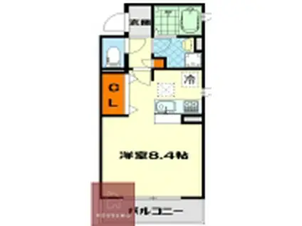 メゾン・ド・メトロ西中島南方(1K/2階)の間取り写真