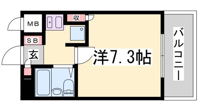 藤和シティコア神戸中道通(1K/10階)の間取り写真