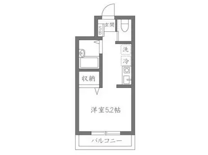 アイムタウン上祖師谷(1K/2階)の間取り写真