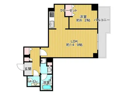 ヴァンデュール日本橋シティライフI(1LDK/9階)の間取り写真