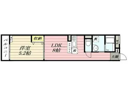 ヴェルデ東久留米(1LDK/1階)の間取り写真