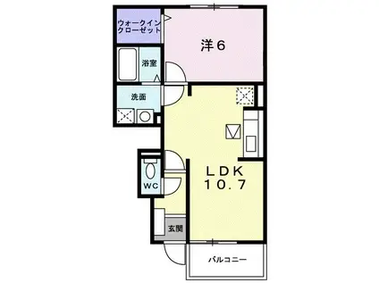 グランピア花 I棟(1LDK/1階)の間取り写真