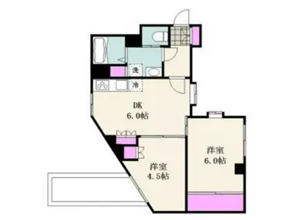 THE GLOBE 下北沢(2DK/3階)の間取り写真