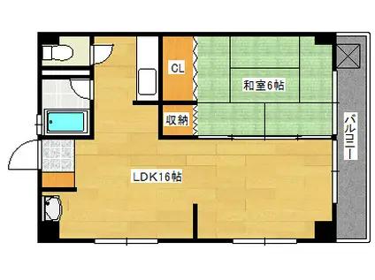 東洋コーポラス(1LDK/7階)の間取り写真