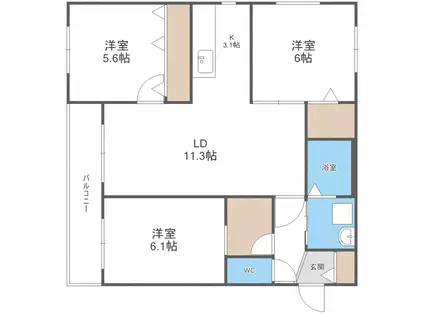 HOUSE OF MARQUIS X(3LDK/4階)の間取り写真