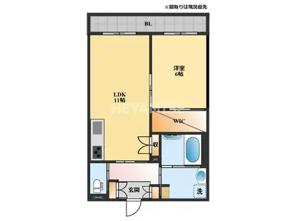 エルズコート弐番館(1LDK/2階)の間取り写真