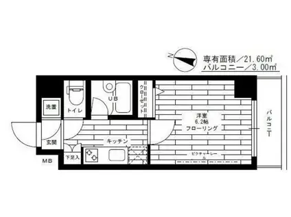 ステージファースト恵比寿東(1K/4階)の間取り写真
