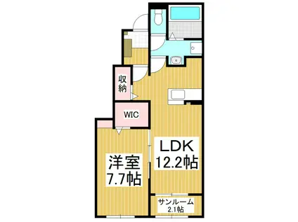 セレーノ伊那I(1LDK/1階)の間取り写真