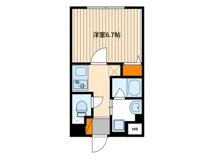 カンパヌラ(1K/1階)の間取り写真