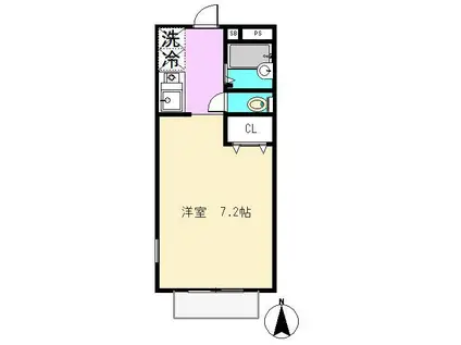 ハイムボナール(1K/1階)の間取り写真