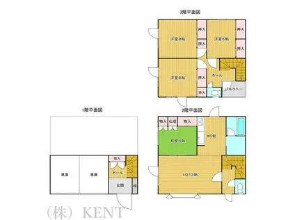 メゾンロゼパーク(4LDK/2階)の間取り写真