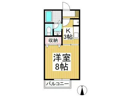 ラミレス(1K/2階)の間取り写真