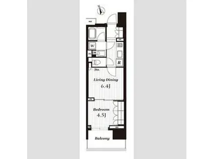 オープンレジデンシア名古屋駅THE COURT(1LDK/6階)の間取り写真