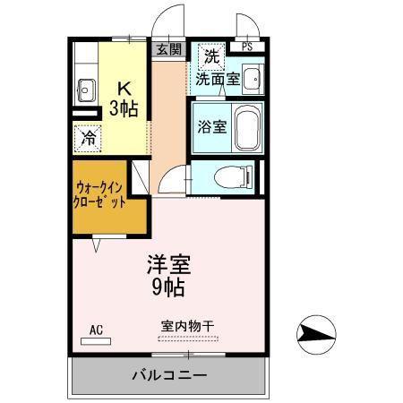リファルジェント泉A棟(1K/2階)の間取り写真